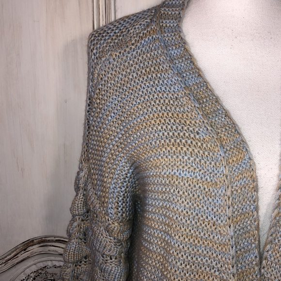 Nikkak Spaced Dyed Yarn Long Ballon Sleeve Cardigan Sweater Size M - Picture 2 of 9